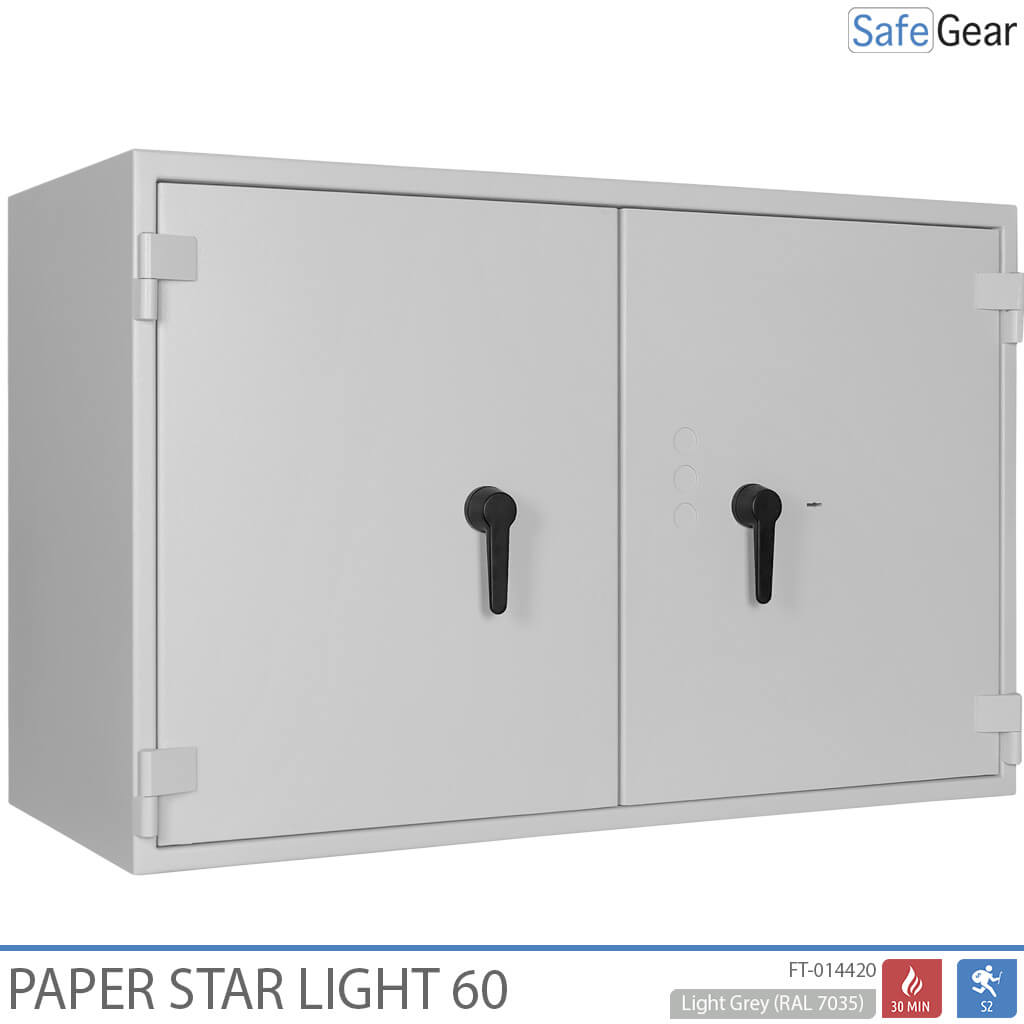 Paper Star Light 60 Caja de Documentos - 28 Archivadores - Prueba de Robo S2 / Prueba de Fuego 30m