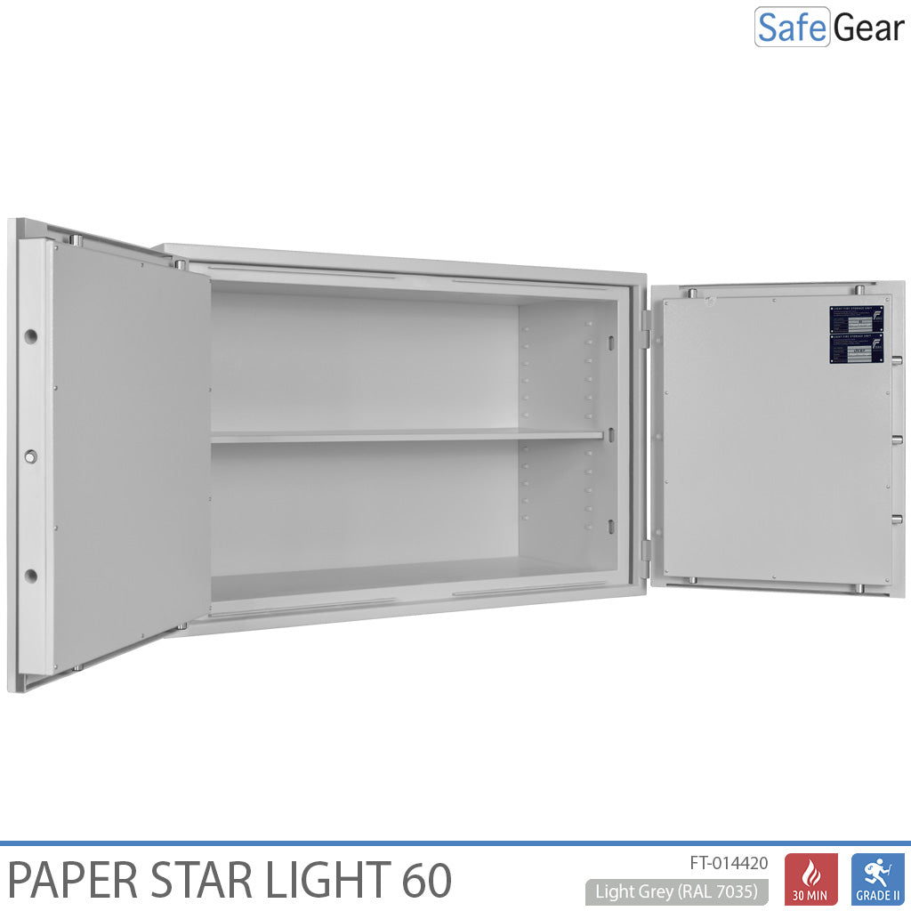 Paper Star Light 60 Caja de Documentos - 28 Archivadores - Prueba de Robo S2 / Prueba de Fuego 30m