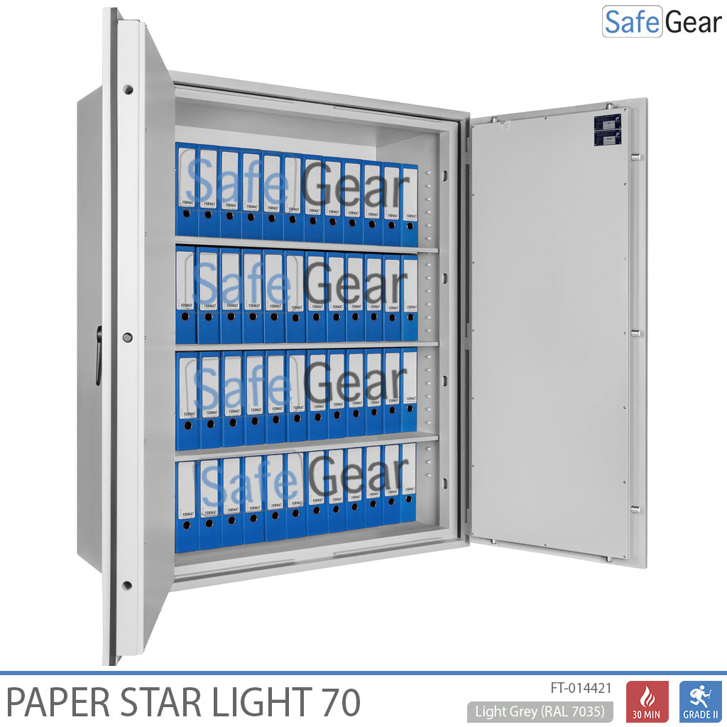 Paper Star Light 70 Caja de Documentos - 56 Archivadores - Prueba de Robo S2 / Prueba de Fuego 30m