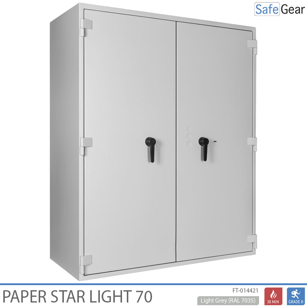 Paper Star Light 70 Caja de Documentos - 56 Archivadores - Prueba de Robo S2 / Prueba de Fuego 30m