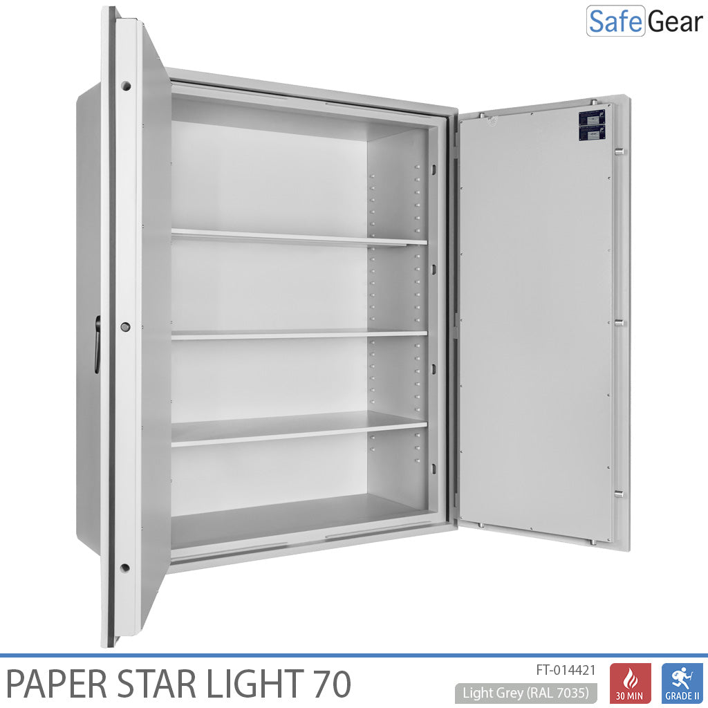 Paper Star Light 70 Caja de Documentos - 56 Archivadores - Prueba de Robo S2 / Prueba de Fuego 30m