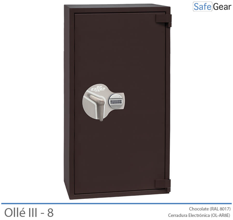 Ollé III-8 Grade 3 safe with code lock, door closed