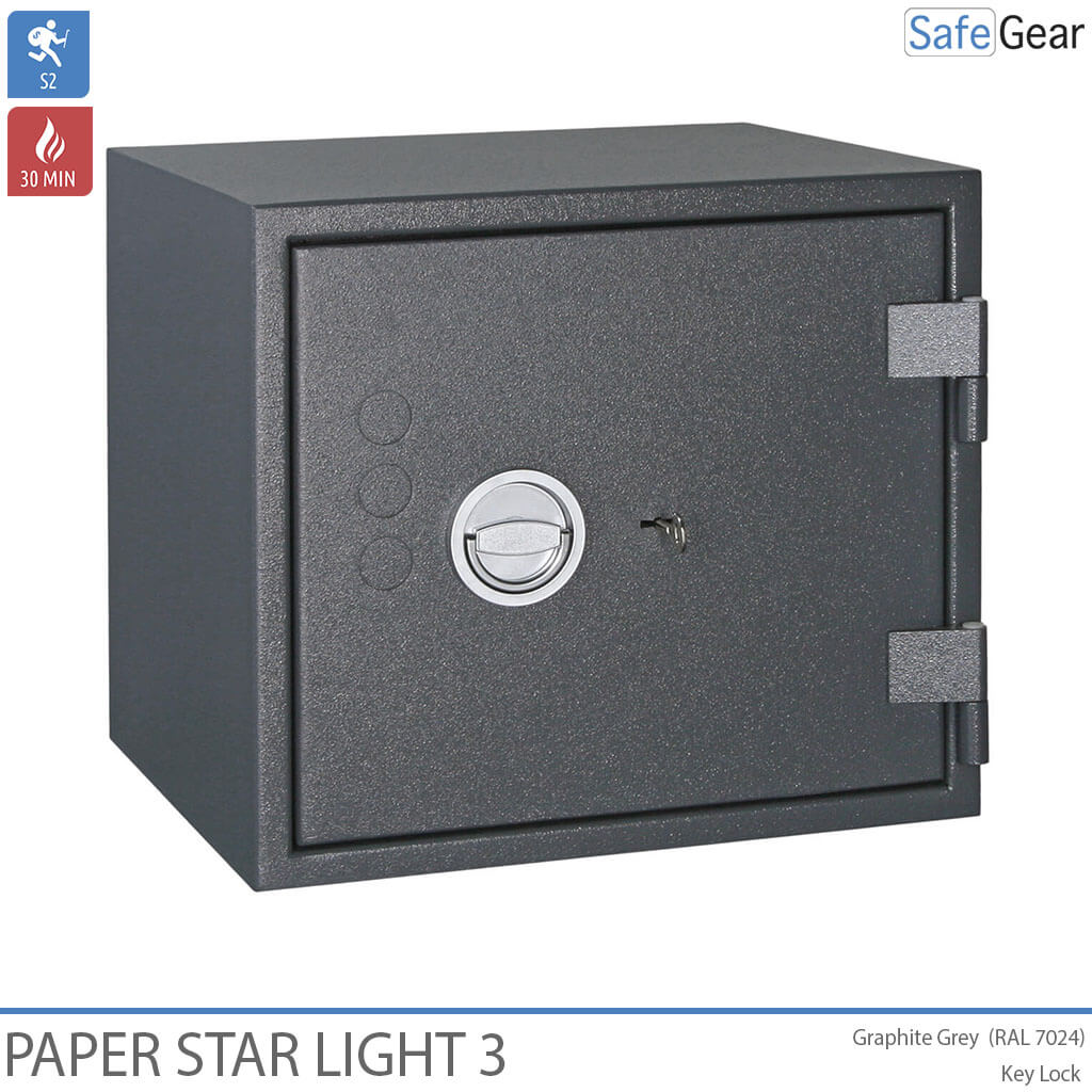 Paper Star Light 3 Fire Safe - 5 Archivadores - Prueba de Robo Grado S2 / Prueba de Fuego 30 min