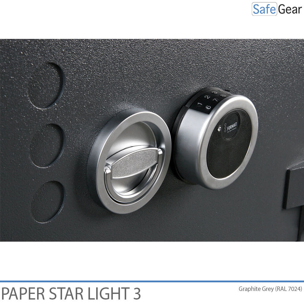 Paper Star Light 3 Fire Safe - 5 Archivadores - Prueba de Robo Grado S2 / Prueba de Fuego 30 min