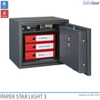 Paper Star Light 3 Fire Safe - 5 Archivadores - Prueba de Robo Grado S2 / Prueba de Fuego 30 min