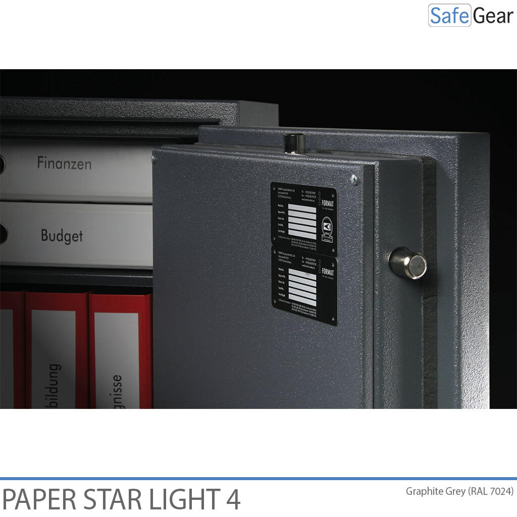 Paper Star Light 4 Fire Safe - 7 Archivadores - Prueba de Robo Grado S2 / Prueba de Fuego 30 min