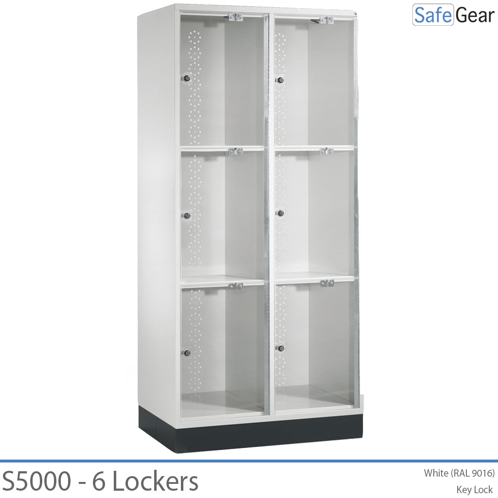 Armario para bolsas Serie 5000 - 6 compartimentos con puerta transparente y cerradura electrónica
