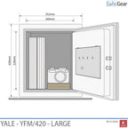 Yale YFM420 Ignífugo (25 L) Grande Pengeskabe - Protección contra incendios 60 min