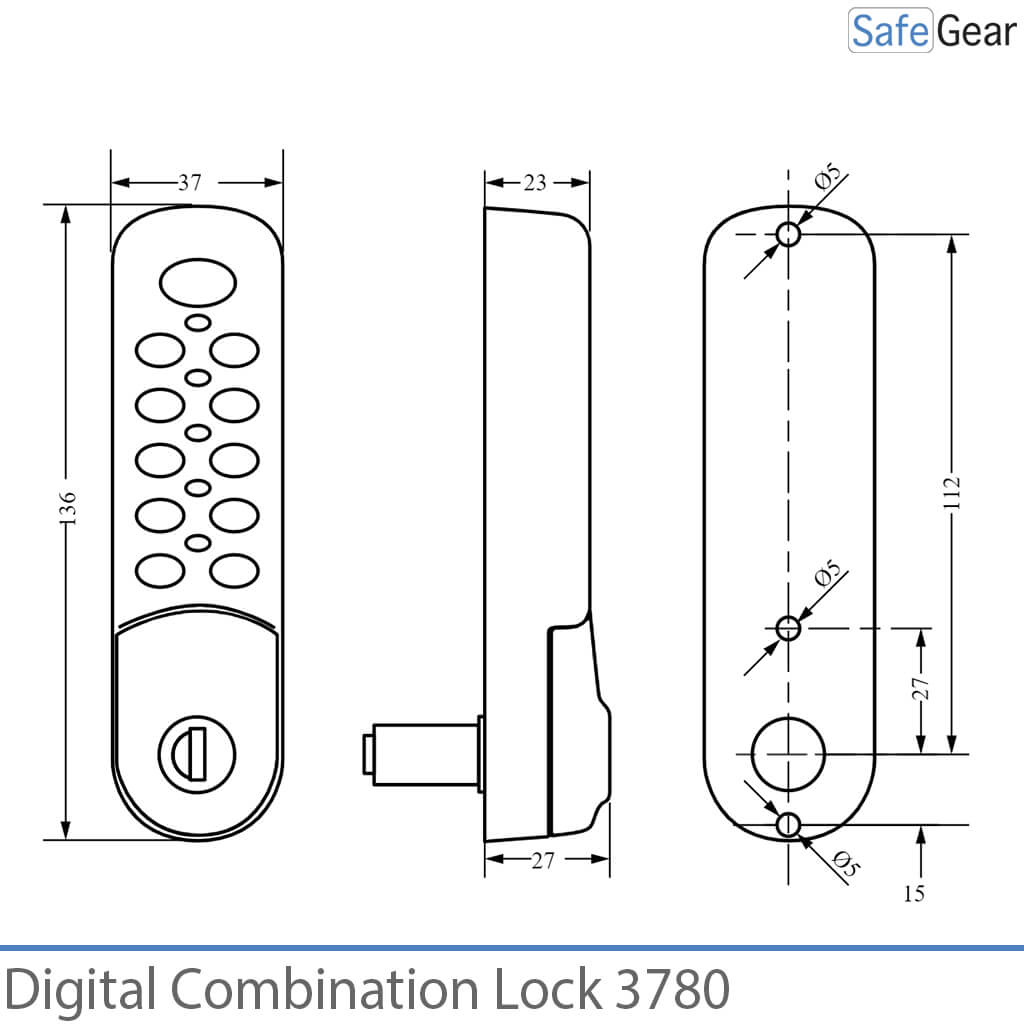 Cerradura de combinación digital 3780