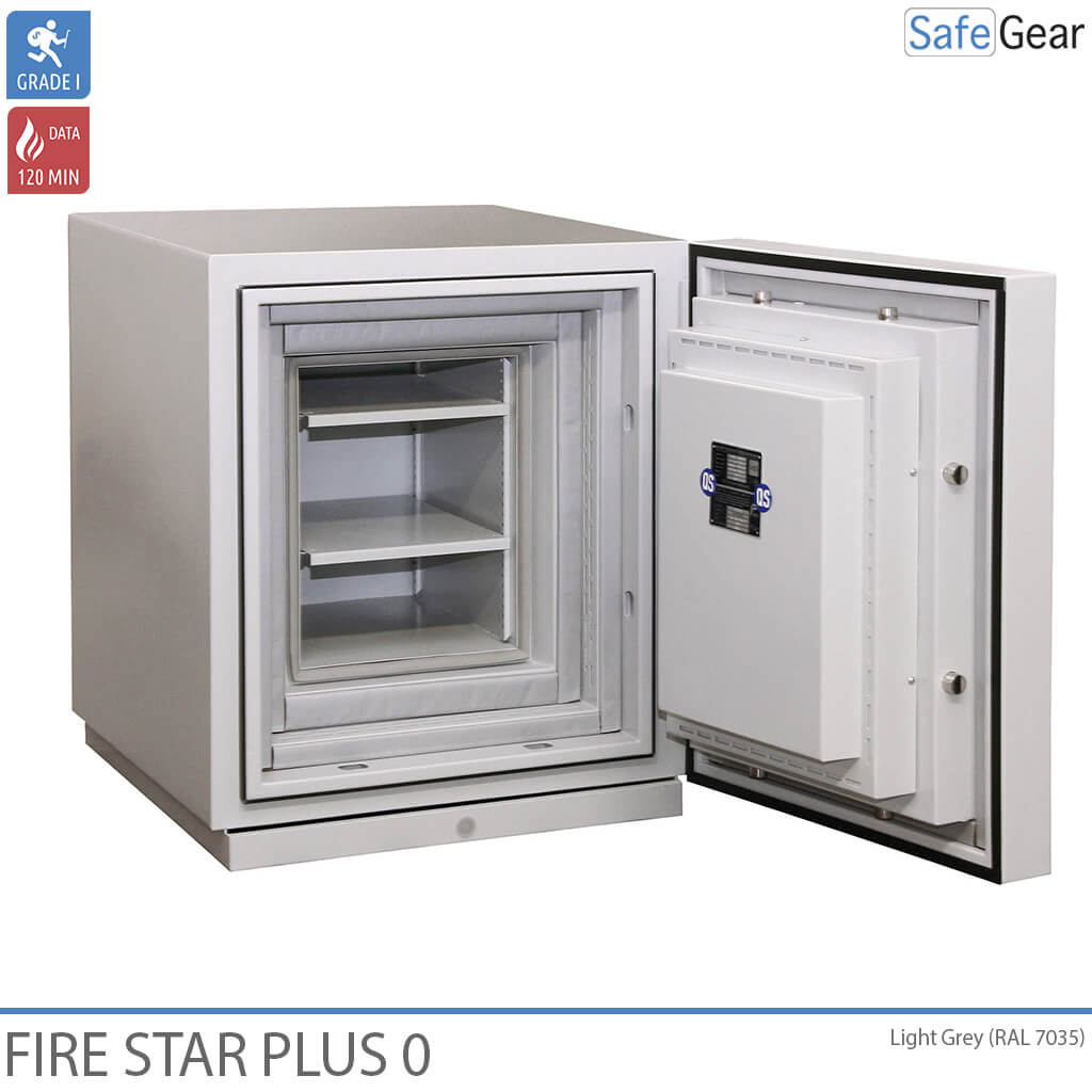 Fire Star Plus 0 Caja Fuerte Para Datos ignífuga (44 LTO) - Grado I de resistencia al robo / Prueba de resistencia al fuego de 120 min