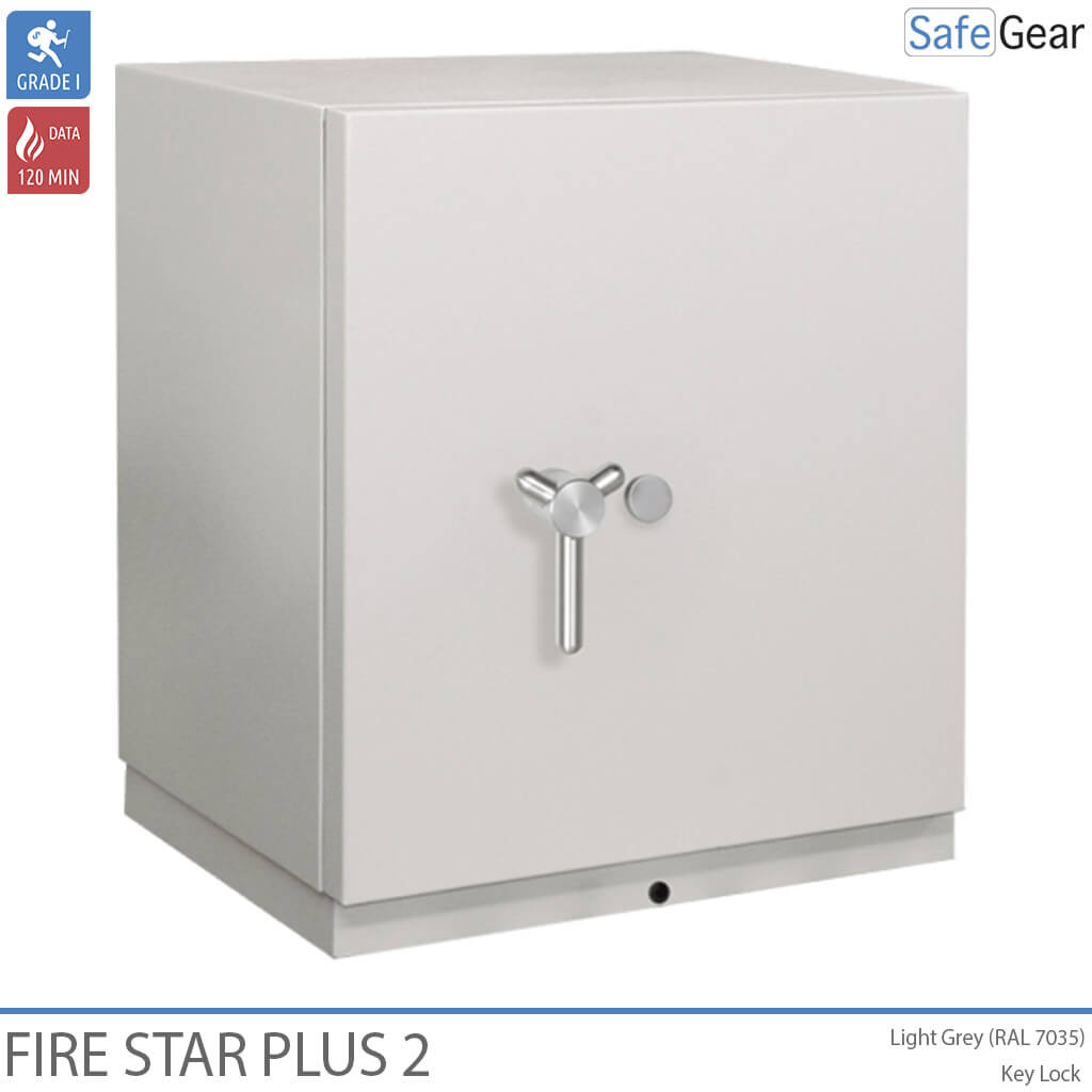 Fire Star Plus 2 Caja Fuerte Para Datos ignífuga (168 LTO) - Grado I de resistencia al robo / Prueba de resistencia al fuego de 120 min
