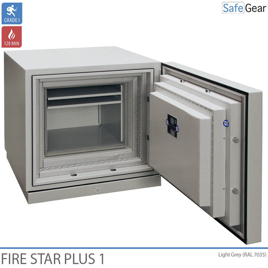 Fire Star Plus 1 Caja Fuerte Para Datos ignífuga (84 LTO) - Grado I de resistencia al robo / Prueba de resistencia al fuego de 120 min