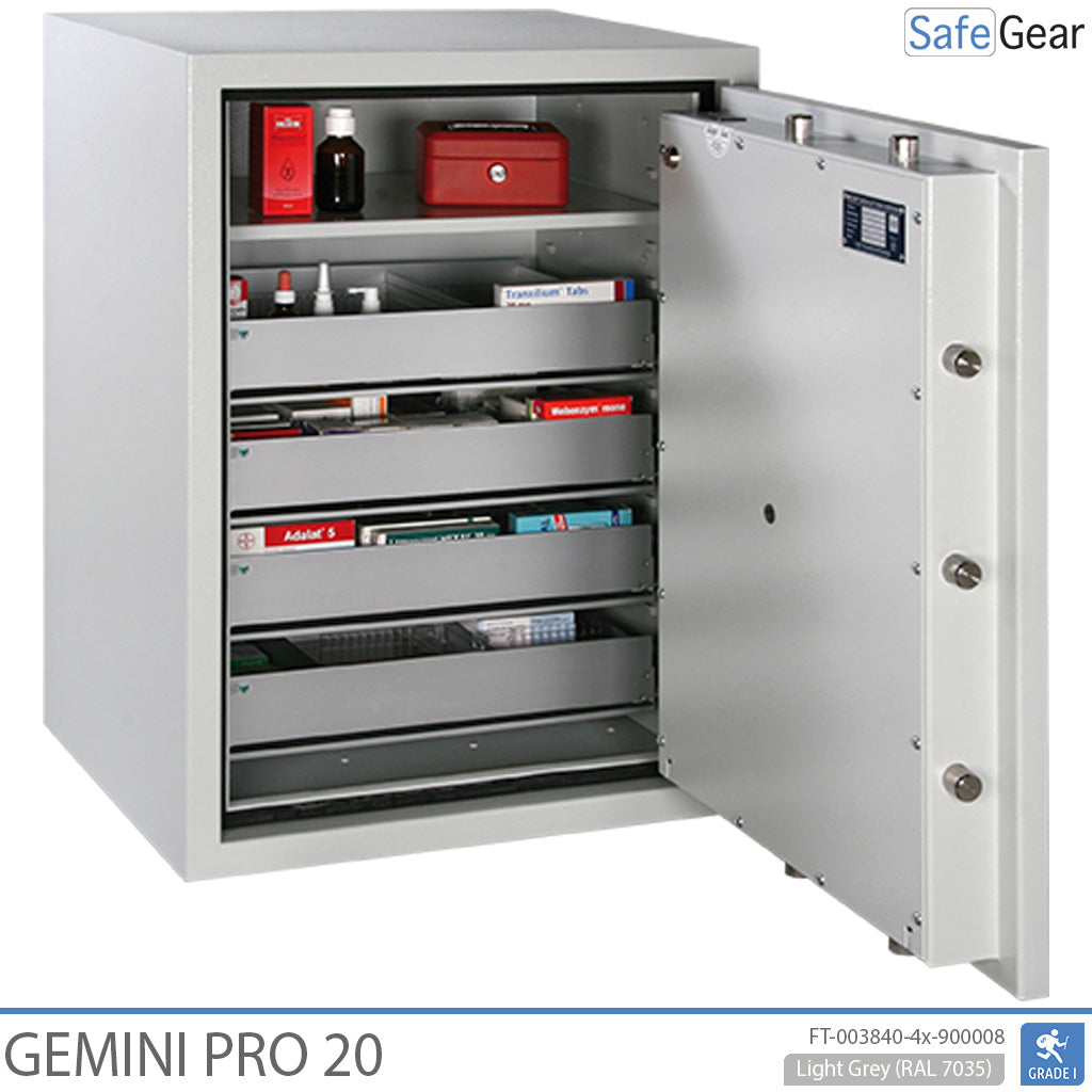 Gemini Pro 20 - Caja Fuerte para farmacia (141 Litros) - 4 cajones - Grado I de prueba contra robos