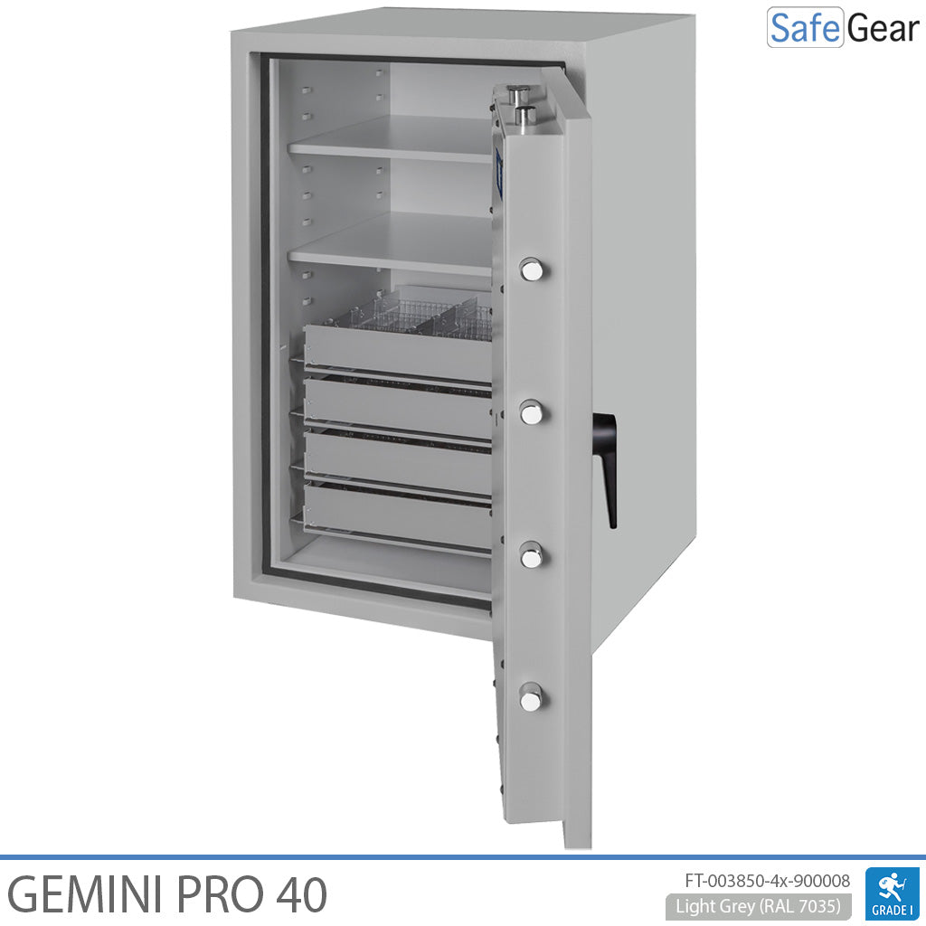 Gemini Pro 40 Caja Fuerte para farmacia (180 litros) - 4 cajones - 2 estantes - Prueba de robo Grado 1 - Cerradura con llave