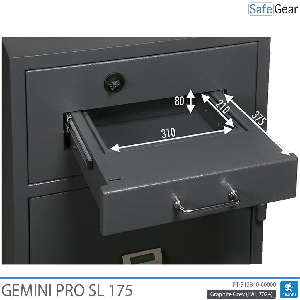 Gemini Pro SL 175 Caja Fuerte De Depósito (205 L) - Prueba de robo D-I - Cerradura con llave