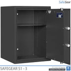 SafeGear SG 3 - Caja fuerte de seguridad (63 litros) - Prueba de robo Grado S1