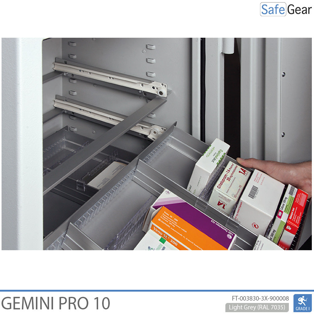 Gemini Pro 10 - Caja Fuerte para farmacia (103 litros) - 3 cajones - Prueba de robo Grado 1