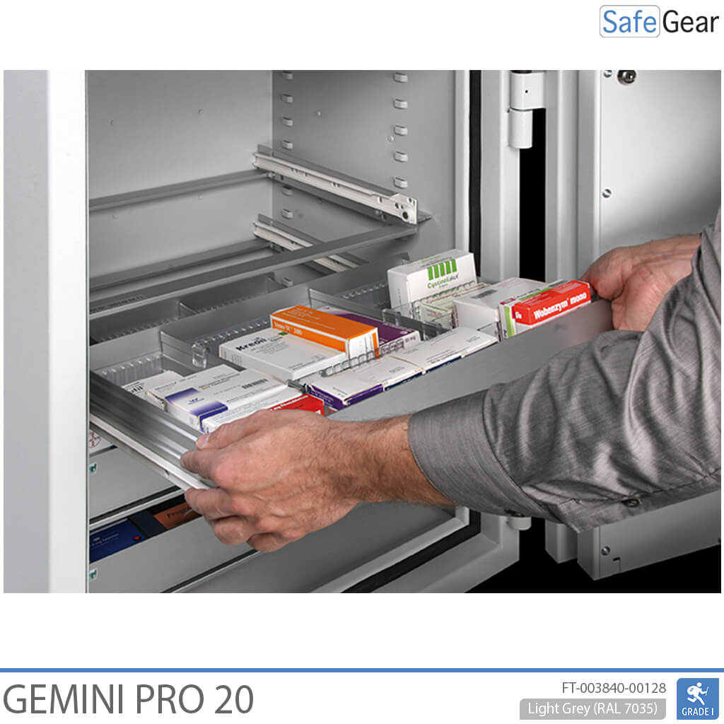 Gemini Pro 20 - Caja Fuerte para farmacia (141 Litros) - 4 cajones - Grado I de prueba contra robos