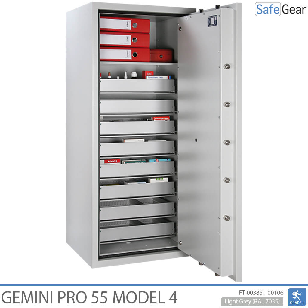 Gemini Pro 55 - Caja Fuerte para farmacia (292 litros) - 7 cajones - 1 estante - Prueba de robo Grado 1