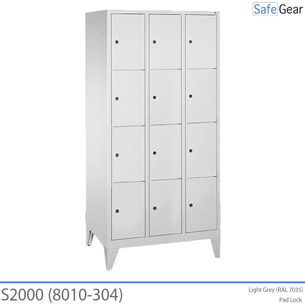 Armario de almacenamiento S2000 con compartimentos de 3x4 (8010-304) - candado