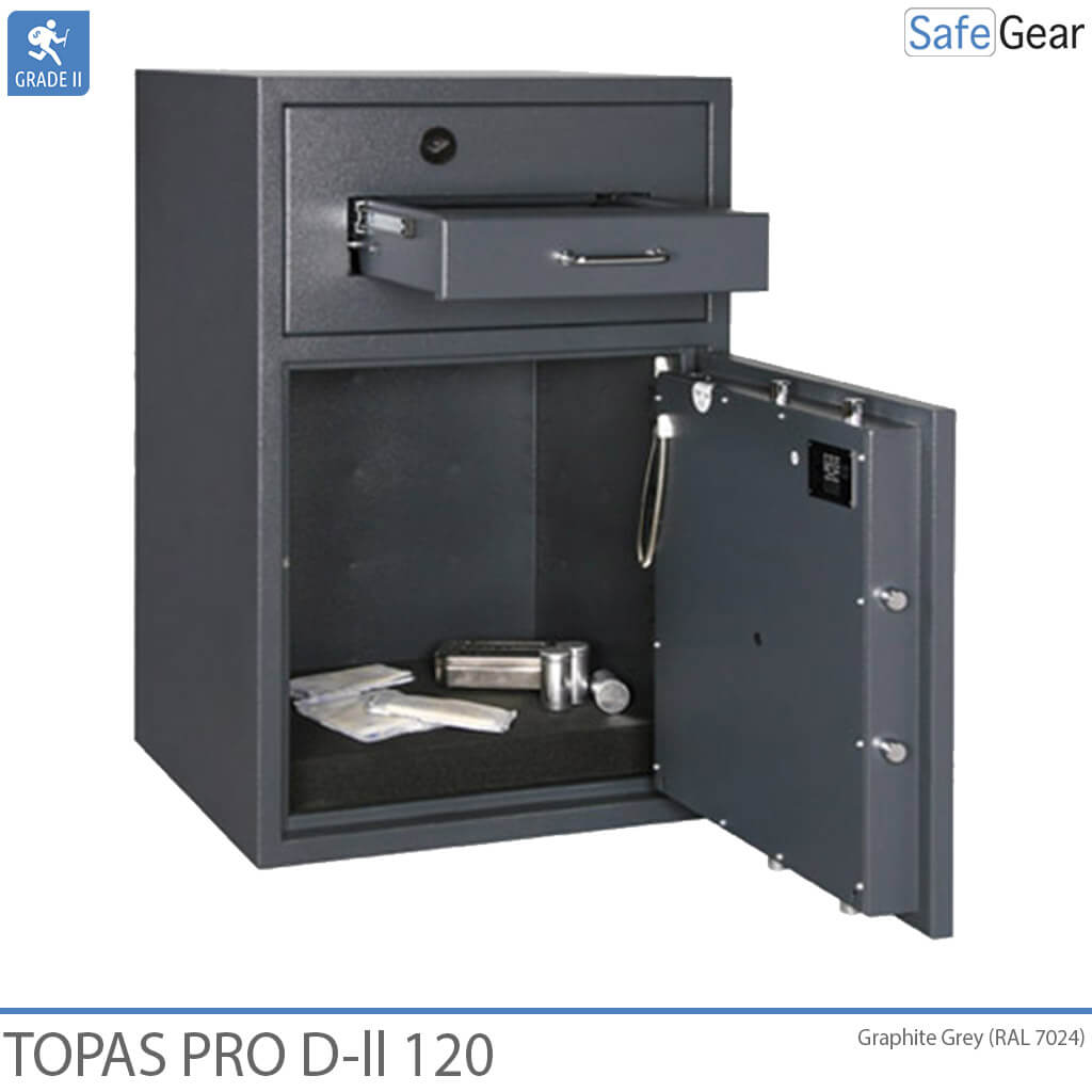 Caja Fuerte De Depósito Topas Pro D-II 120 (119 L) - Grado de prueba contra robo D-II - Cerradura Electrónica con 9 códigos de usuario