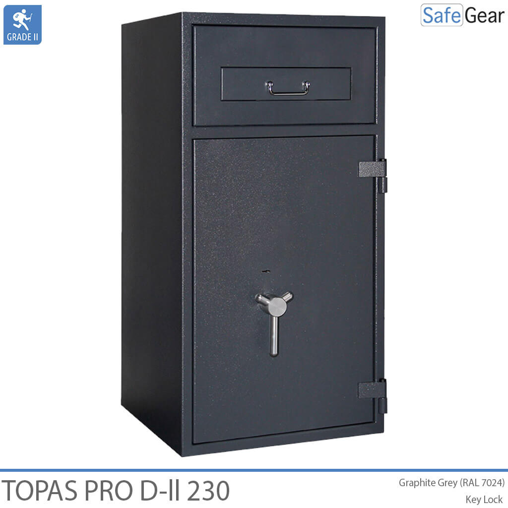 Caja Fuerte De Depósito Topas Pro D-II 230 (229 L) - Grado de prueba contra robo D-II - Cerradura Electrónica con 9 códigos de usuario