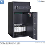 Caja Fuerte De Depósito Topas Pro D-II 230 (229 L) - Grado de prueba contra robo D-II - Cerradura Electrónica con 9 códigos de usuario