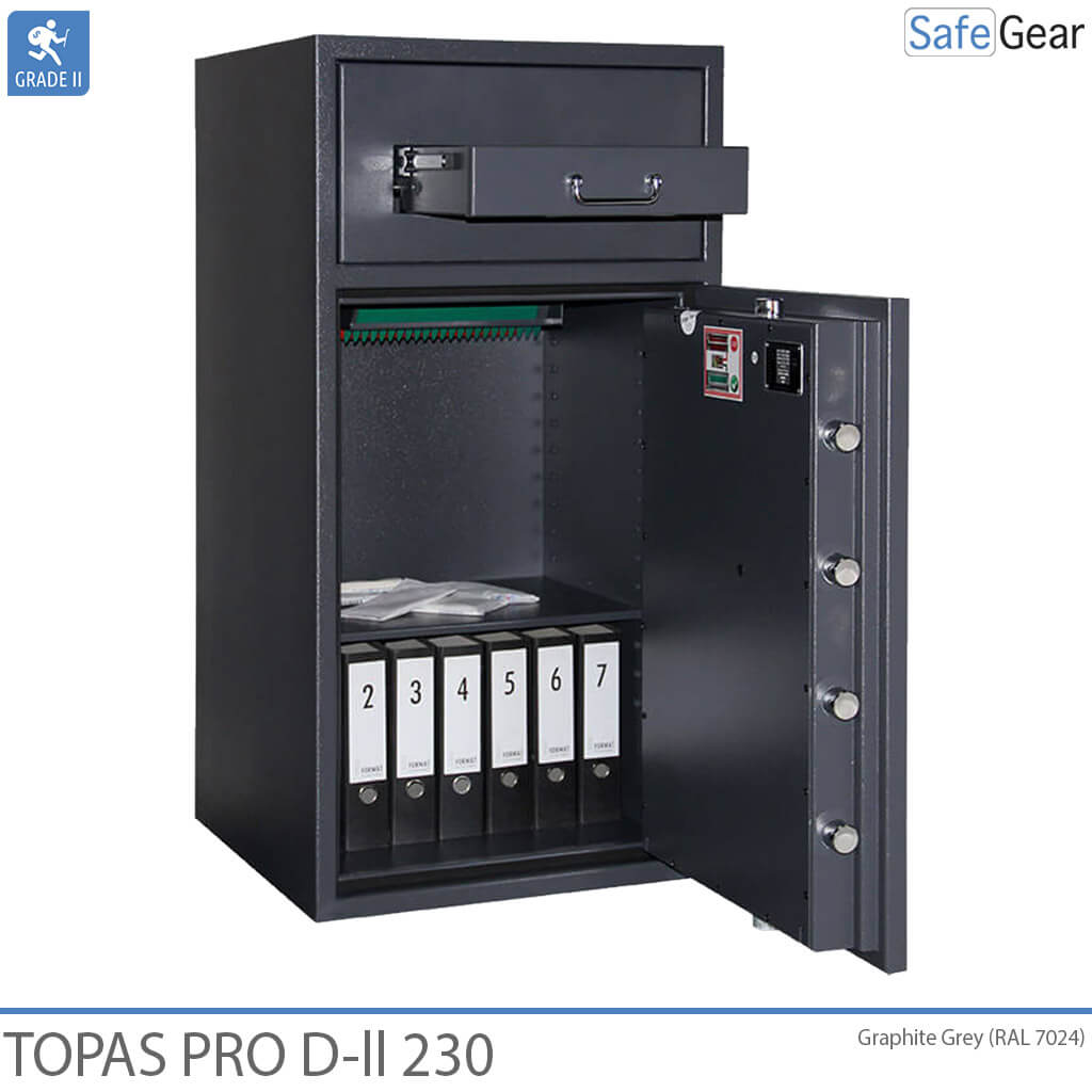 Topas Pro D-II 315 Caja Fuerte De Depósito (311 L) - Prueba de robo D-II - Cerradura Electrónica con 9 códigos de usuario