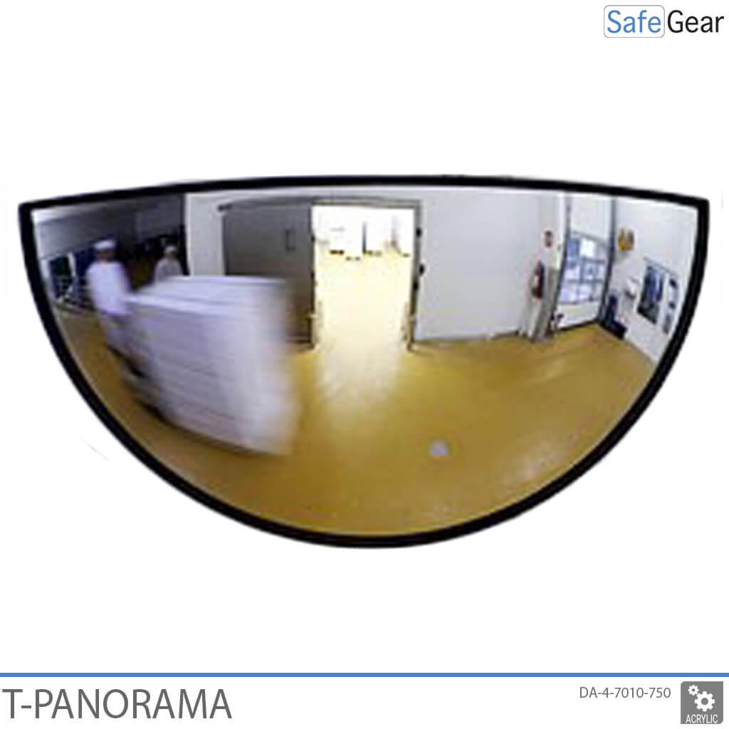 Espejo de tráfico - panorámico en T, 78-x-40-x-16 cm