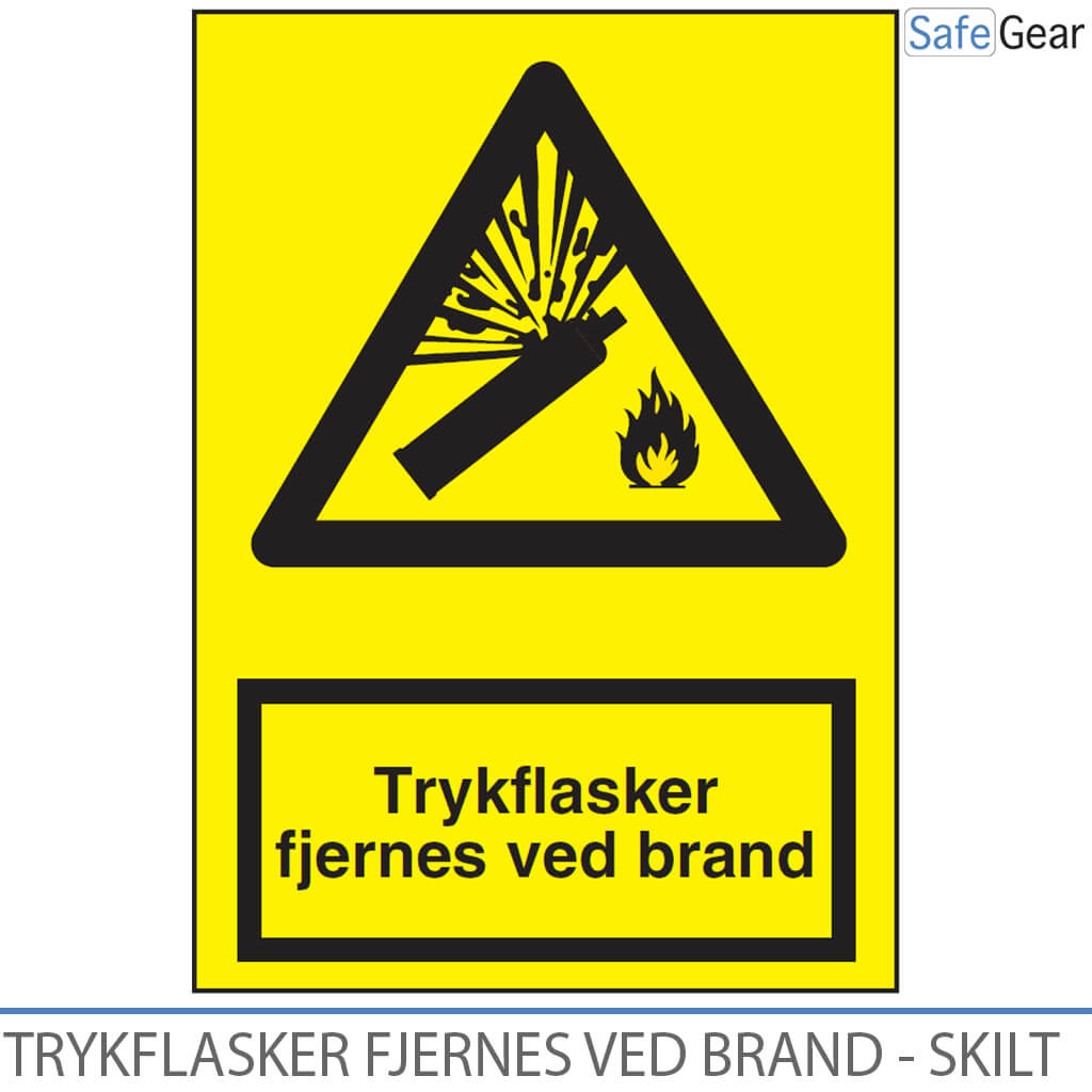 Señal de cilindros de presión retirados en caso de incendio - 297 mm x 210 mm - Vinilo autoadhesivo