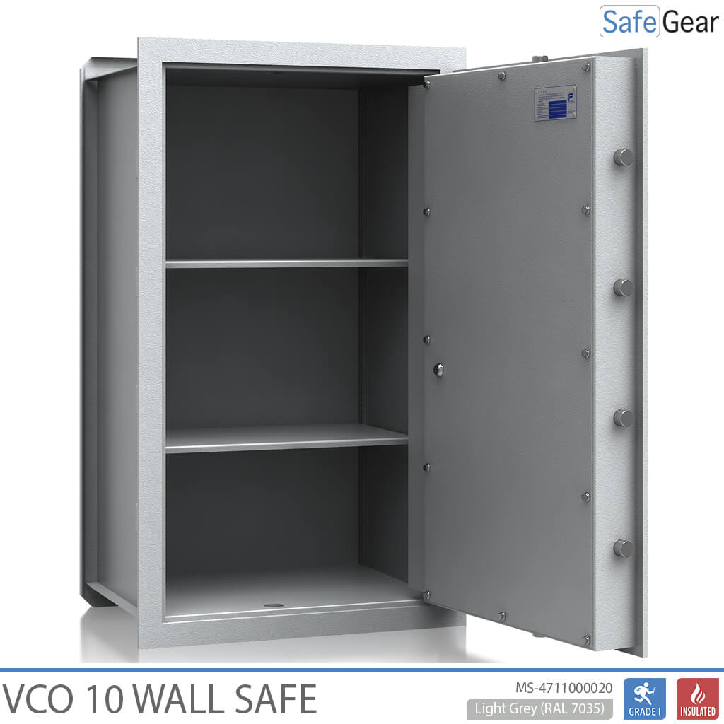 VCO 10 Caja fuerte de pared (139 L) - Prueba de robo Grado 1 - Gris claro - Cerradura Electrónica