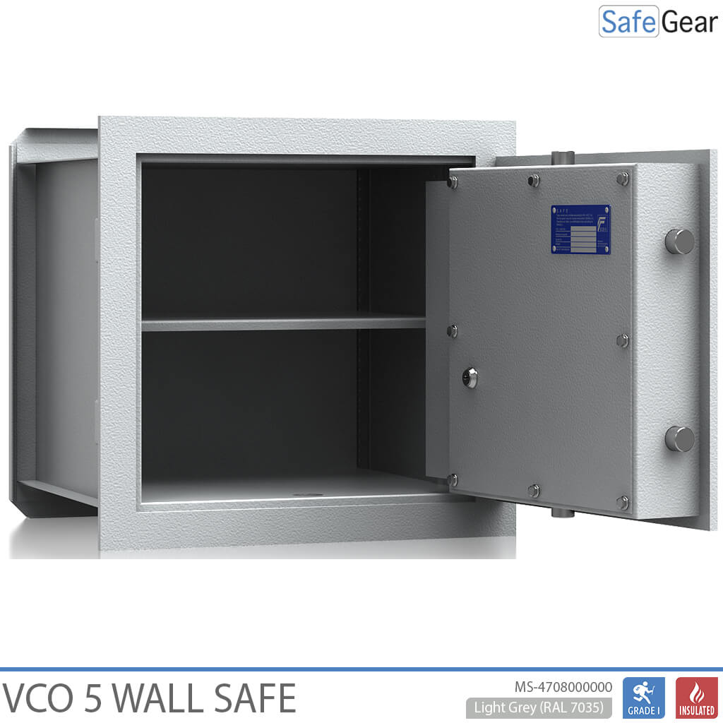 VCO 5 Caja fuerte de pared (43 L) - Prueba de robo Grado 1 - Gris claro - Cerradura Electrónica