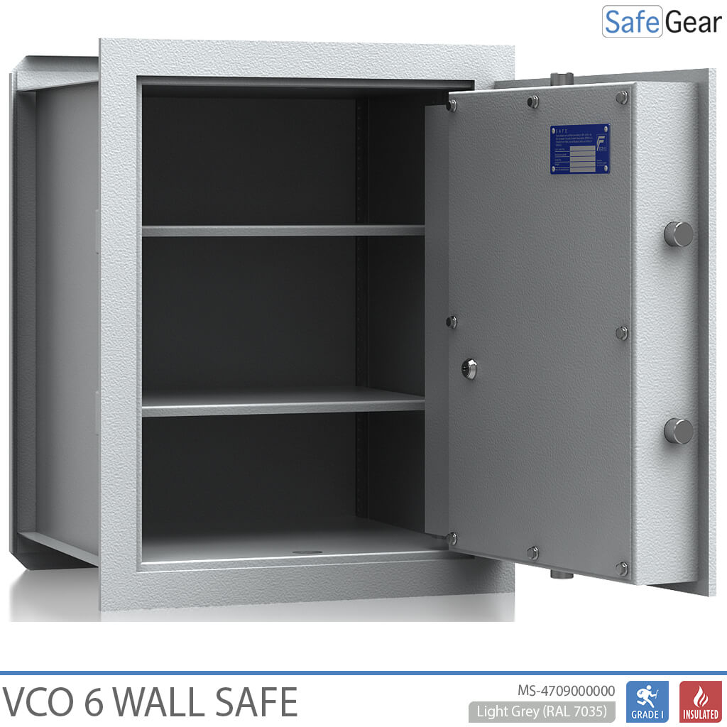 VCO 6 Caja fuerte de pared (61 L) - Prueba de robo Grado 1 - Gris claro - Cerradura con llave