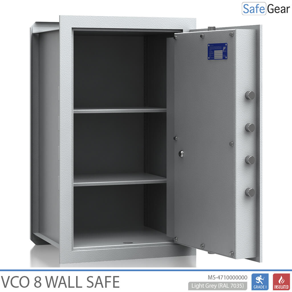 VCO 8 Caja fuerte de pared (85 L) - Prueba de robo Grado 1 - Gris claro - Cerradura Electrónica