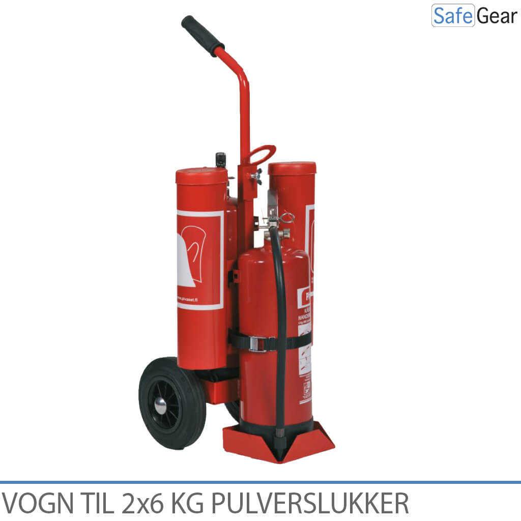 Carrito para Extintor (2 x 6 kg) y Manta Ignífuga / lavado ocular